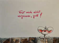Diddl Postkarte - Nr. 84 - Depesche - Tust mich nicht vergessen - Spruch