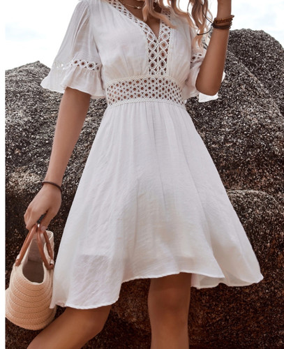 Kleid weiss mit - weiss, guipure