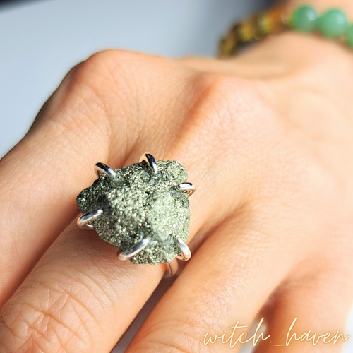 Pyrit ring mit rohstein - mit,