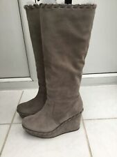 Designer  Lammfell Wedge Stiefel Grau Pedro Garcia Gr 38,5 NP 269,-€