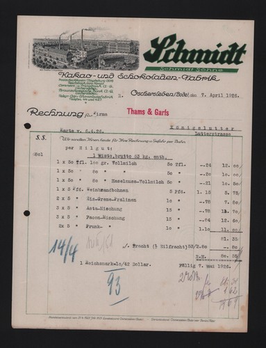 Oschersleben rechnung 1926 - oschersleben,,