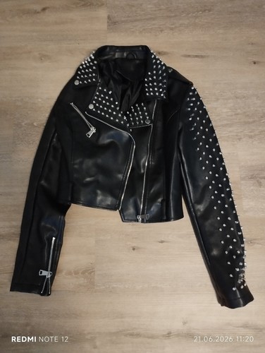 Kunstleder jacke mit - kunstleder, nieten