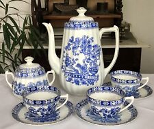 Edel Antik Art Déco Carstens Sorau Portland Porzellan Kaffeeservice 3 Pers.