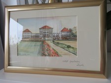 Schloß Nymphenburg Bayern München Gemälde handgemalt Sammlerstück Ludwig 2.
