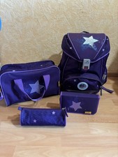 Schulranzen Set * Der Die Das * lila * Stern * Leuchtring * Wendepailletten