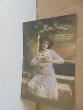 Künst.AK Meine ruh usw. Frau,Steinbank,Baum,Meer usw. gel.? besr.