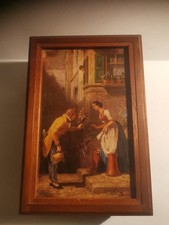 Holz-Spieluhr – Reuge Schweiz Schmuckdose mit Gemälde spielt romantische Melodie