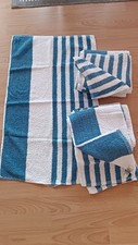 8 x Handtücher, IKEA Gästetücher 50 x 80cm weiß mit blauen Streifen, mediterran 