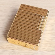 S.T. DUPONT Ligne 1 Feuerzeug | Vergoldet | Geriffeltes Design | "Cling" Vintage