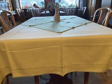 Tischdecke 130x160 cm und Mitteldecke 80x80 cm in Grüntönen