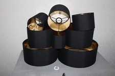 Stehlampe Lampenschirm Schwarz Gold Ersatzschirm E14 E27 E 27 Stoff Schirm