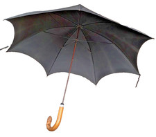 antiker Regenschirm L 88 cm Ø 100 cm geschnitzter Holzgriff um 1900 Jahre