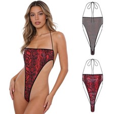 Damen PU Snakeskin Bikini