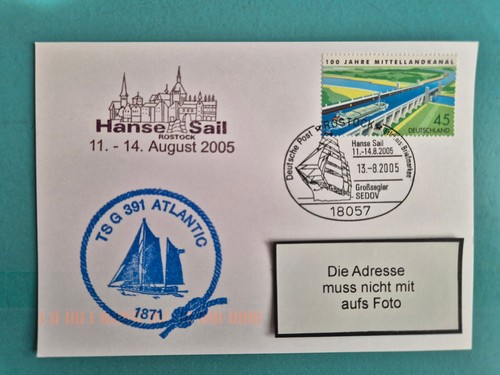 Postkarte mit schiffsstempel - postkarte,