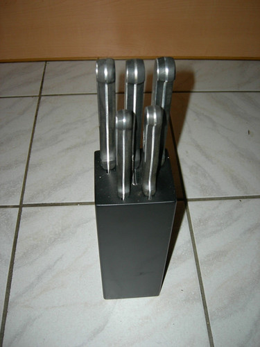 Messerblock schwarz mit - , 5