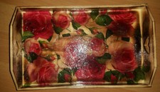 Dekotablett , Holz ,"Rosen", geflammt ,Serviettentechnik ,lackiert ,neu ,