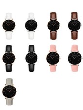 Hannah Martin Damenuhr 36mm | Leder Armband Quarz Uhr elegant minimalistisch