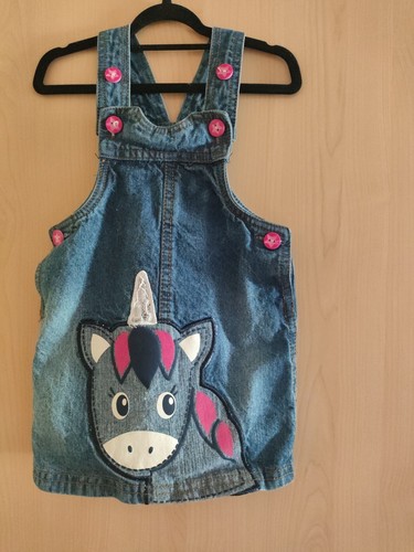 Latzrock jeans mit einhorn - jeans,