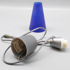 Honsel Leuchten Pendelleuchte eisenfarbig, Glas blau E14 40 Watt 69891 #KT7859X