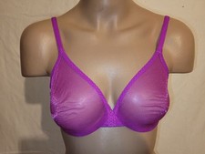 glitzernder BH Gossard Glossies 70B lila nahtlos, transparent, kaum benutzt