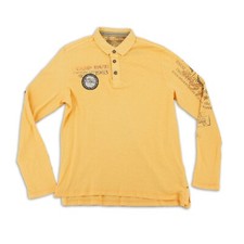 Camp David Longsleeve Gr. L Herren Langarm Poloshirt Oberteil Orange Kragen