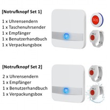 Notrufknopf für Senioren Notruf 2 Sendern 4 Lautstärkestufen Notfallknopf Alarm