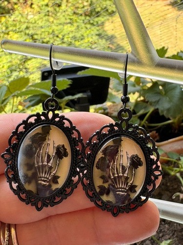 Ohrringe skelett hand gothic - skelett,