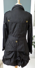 Khujo Mantel Trenchcoat Trench Gürtel Raffung hinten schwarz Gr 40 L NEU NP 170€