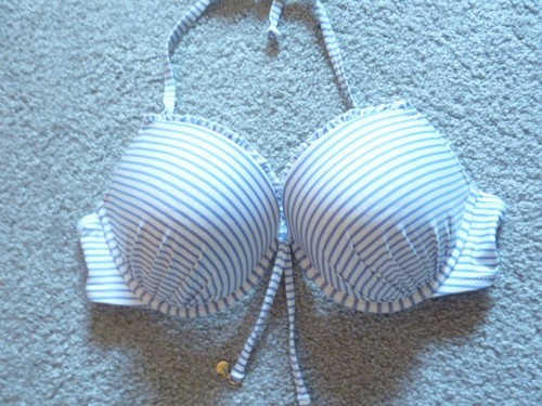 Bikini oberteil weiß blau - bikini,