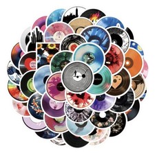 50x Schallplatten Sticker Mix