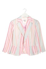 ZARA Kurz-Blazer Damen Blazer Gr. DE 36 pink-weiß-blau Business-Look