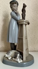 Lladro Porzellan Figur Bildhauer mit Statue und Hund #5358
