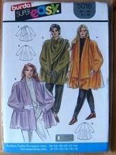 Damen Swinger Mantel Burda 5016 Schnittmuster Super Easy - Jacke - Gr. 34 - 44
