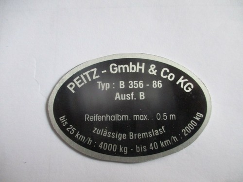 Typenschild schild espe peitz - espe,