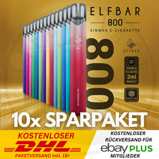 10x ELFBAR 800 E-Zigarette E-Shisha Sparpaket mit 20mg Nikotin I Vape Nic Salt