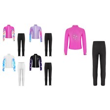 Kinder Mädchen Trainingsanzug Sport Sportanzug Outfits Sport Set Gymnastik