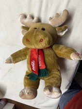 Elch Coca Cola Werbeartikel Sammlerstück Stofftier singt u tanzt + kleiner Elch