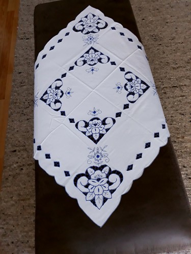 Tischdecke lochstickerei - tischdecke,