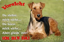 AIREDALE Terrier - A4 Alu Warnschild Hundeschild SCHILD Türschild - AIT 12 T2