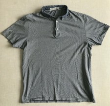 BEN SHERMAN Polo Gr. M Blau-Grau gestreift Rugby 60s Mods Ska