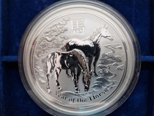 5oz Lunar II Pferd 2014, 999er Silber in ungeöffneter Originalkapsel