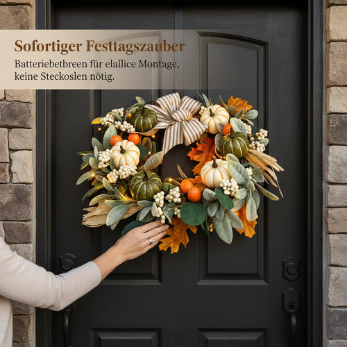 Herbstkranz beleuchtet oder