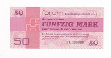 50 Mark Forumscheck Ersatznote ZA UNC Ros. 371b (ALT) Grab.DDR-34b (NEU)
