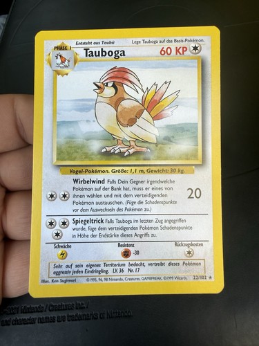 Pokémon karte tauboga 102 - karte, 22/102