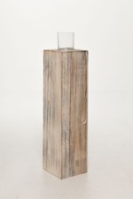 Windlichtsäule Recycling Holz