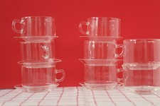 Mocca Service  Jenaer Glas Ilse Dechow mit Zuckerdose und Milchkännchen Puppen