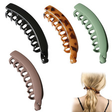 Groß Banane Clip Bananenspange Vintage Haarspange Damen 4 Stück