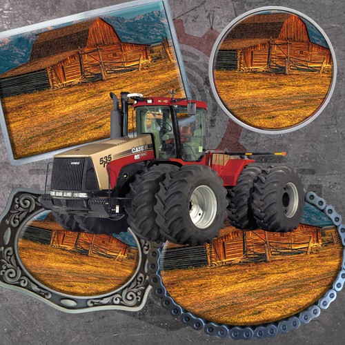 Gürtelschnalle mit traktor - gürtelschnalle,