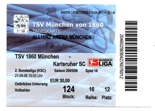 Ticket tsv 1860 münchen - bl,