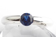 Spann Ring 925 Sterling Silber mit synth. Saphir Gr. 63 massiv! -